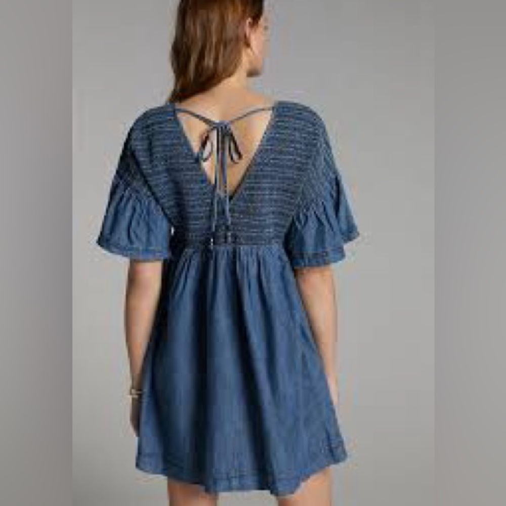 Anthropologie Luz Chambray Mini Dress - Picture 2 of 11